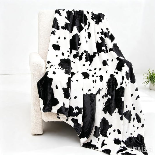 Soft Throw Blanket, Black White, 50"x60" | Plush Fuzzy Fleece, For Couch Bed, Travel Blanket for Adults Kids, Cozy Boho Home Room Decor, Outdoor Indoor Use