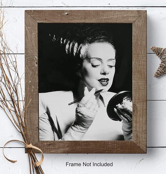 Funny Bathroom Wall Decor for Women - Vintage Hollywood Bride of Frankenstein Poster - 8x10 Retro Restroom Decorations, Guest Bath Art Print Photo - Humorous Gift - 8x10 UNFRAMED