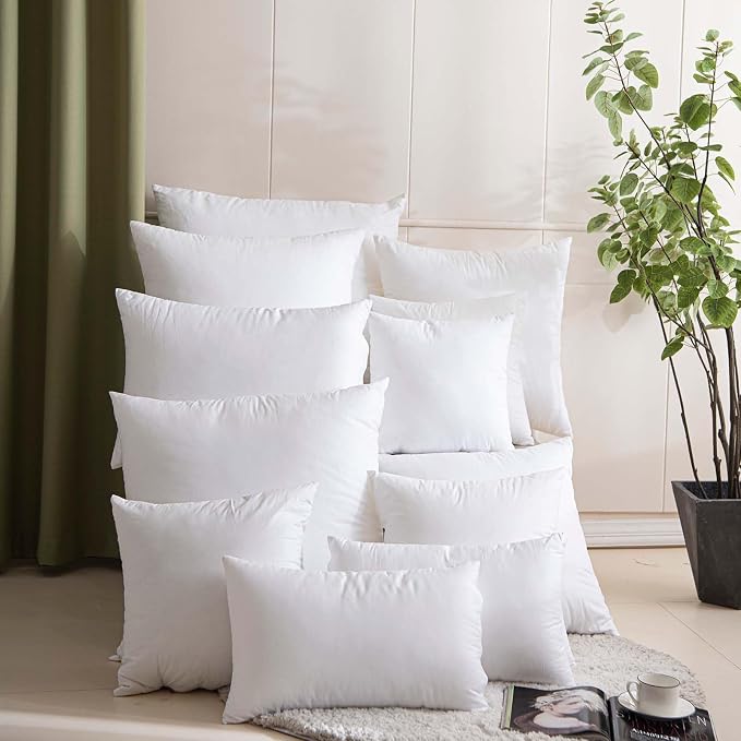 JUSPURBET Soft 18x18 inch Throw Pillow Insert for Sofa Couch and Bedroom,Square Cushion Stuff with 100% Cotton Cover,Pillow Form of Decorative Cushion