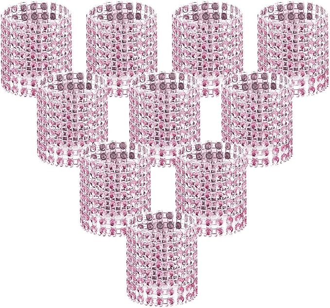 Accmor 100pcs Napkin Rings, Pink Napkin Rings Buckles | Napkin Rings for Table Decorations, Wedding, Dinner, Party, DIY Decoration