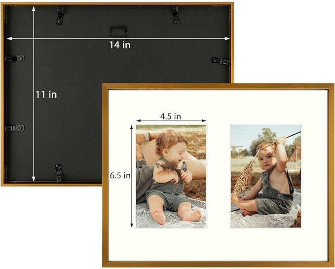 Golden State Art 11x14 Collage Frame w/Mat for 2 5x7 Photos Bronze 2 Pack