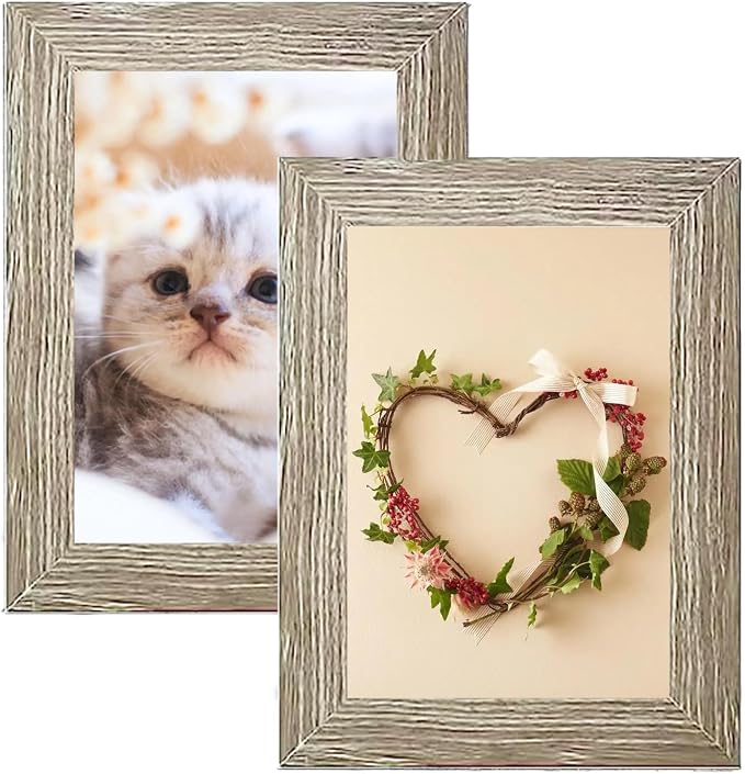xnlkros Picture Frame Set 10 pack, Farmhouse Photo Frames, Gallery Wall Frame Collage, 8x10 5x7 4x6 Frames in 3 Different Finishes Picture Frames For Wall or Desk,Gray