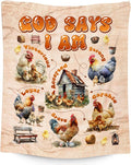 Chicken Gifts for Women Adults & Kids, Inspirational Throw Blanket - Fleece, Warm & Cozy, 60"x80"