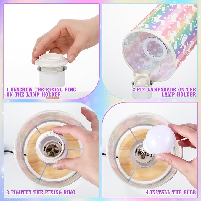 VIHOSE Unicorn Kids Table Lamp for Bedroom Kids Lamps for Girls Room