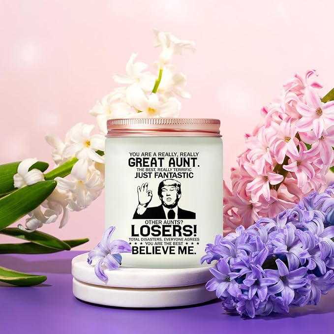 Maybeone Mothers Day Aunt Gifts from Niece Nephew - Christmas Birthday Gift for Aunt - Lavender Scented Candle