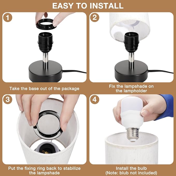 PartageiZ Small Table Lamp for Bedroom - Bedside Lamps for Night Stands
