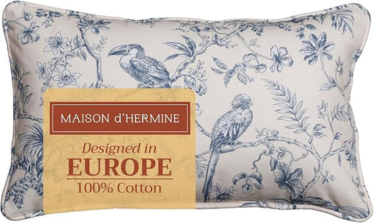 Maison d' Hermine Throw Pillow Covers 100% Cotton (12" x 20" - Pack of 1)