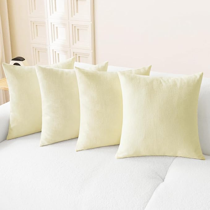CaliTime Decorative Couch Throw Pillow Covers 18 X 18 Inches Beige