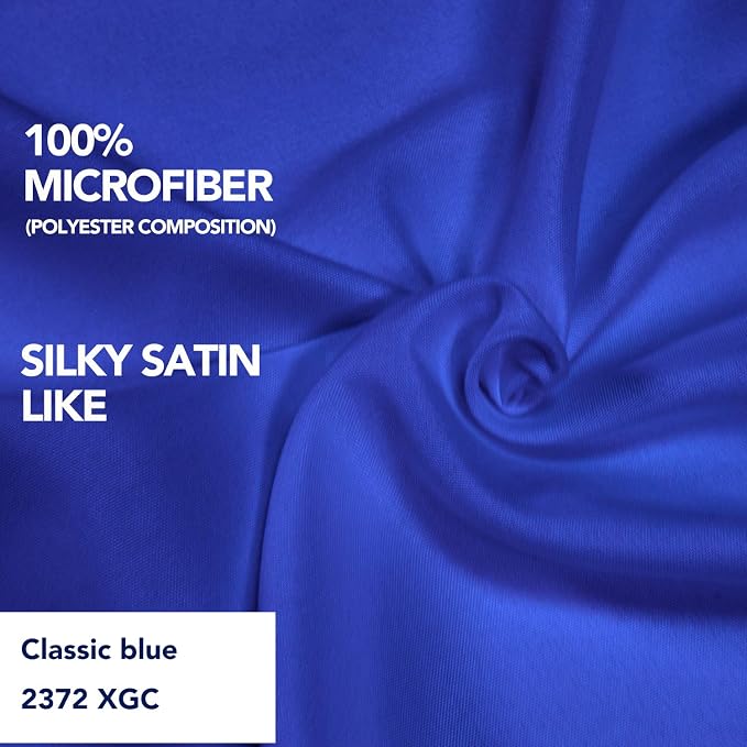 PureFit Wrap Around Ruffled Bed Skirt, Classic Blue, Queen/King - 18" Drop | Wrinkle Free Bedskirt Dust Ruffles, Easy to Put On Frame Cover with Adjustable Elastic Belt
