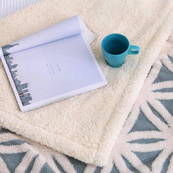 LOMAO Sherpa Fleece Blanket Gifts for Mom Dad Cozy Soft Throw Blanket for Women Men Birthday Gifts Dual Sided Couch Sofa Bed Blanket (Light Blue,51x63 inch)