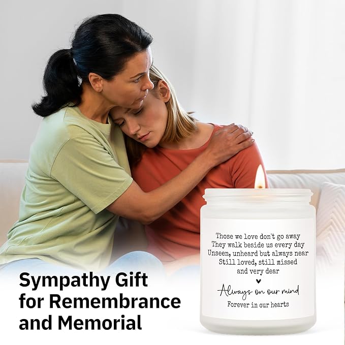 Shqiueos Sympathy Gifts for Loss of Loved One, Memorial Lavender Candle