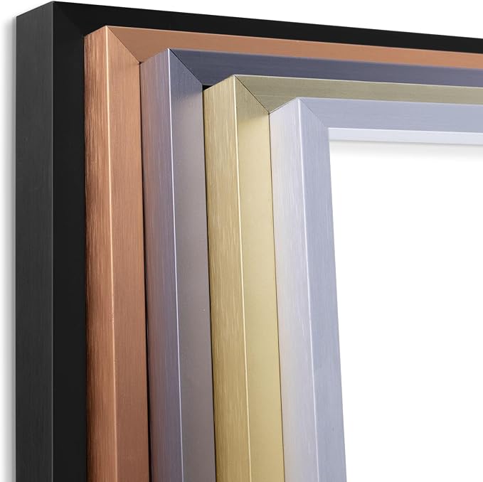 Frametory 11x14 Dark Gray Aluminum Metal Picture Frame Mat for 8x10 Glass