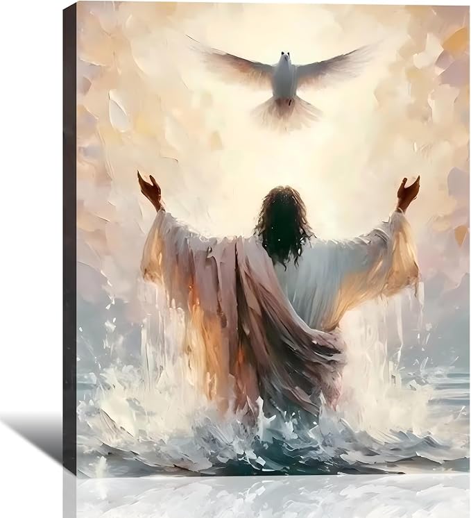 Jesus Dove Inspiring Wall Art, Freedom Picture Posters Prints Wrapped Canvas Wall Decor Artwork Painting for Bedroom, Living Room,Bathroom, Bar, Office Classic Home Decoration