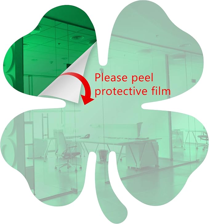 Acrylic Mirror 10" Wide Shamrock Light Green .118" Thick No Adhesive Reflective Pieces Perfect for DIY Arts and Crafts School Projects Home or Office Decor Special Events by Marketing Holders