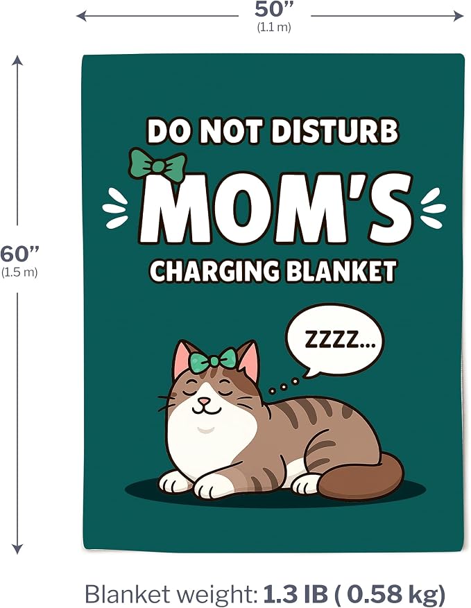 Mom Blanket in Gift Ready Packaging | Cozy Dyed Fleece Throw Blanket | 50"x60" for Couch or Bed - Unique Mom Gift for International Women's Day | Special Present from Daughter or Son