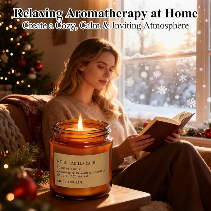 Scented Candles Gift Set,12 Pack Aromatherapy Candles for Home Scented, | Aromatherapy Jar Candle Gifts for Women, Natural Soy Wax Amber Candle Set, Scented Candles Set for Birthday Present