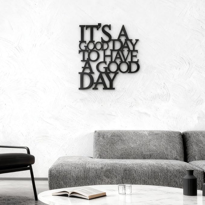 Sinseike Motivational Black Metal Wall Art (Black)