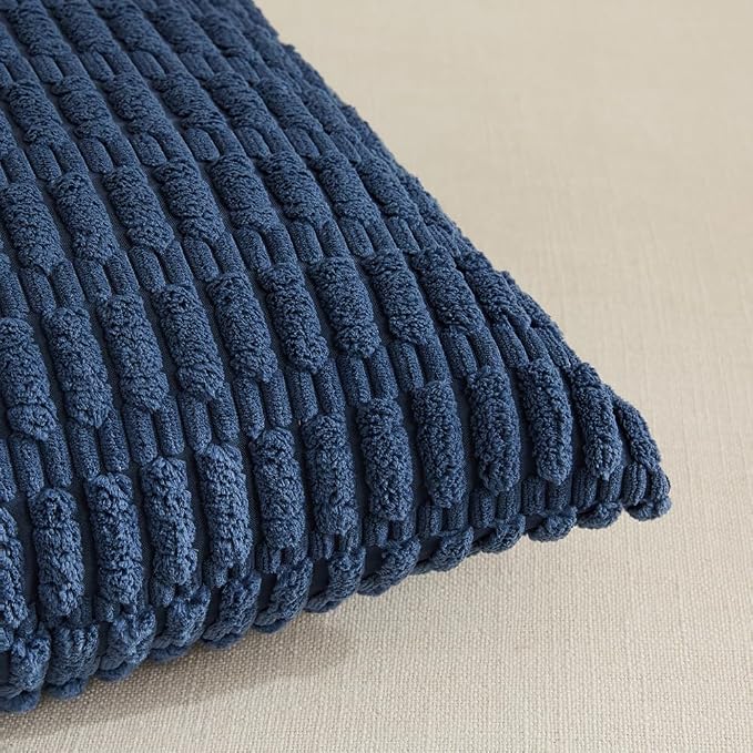 Fancy Homi 4 Packs Decorative Throw Pillow Covers for Living Room Couch Bed, Modern Farmhouse Boho Home Décor Accent Cushion Case, 16" x 16", Dusty Blue