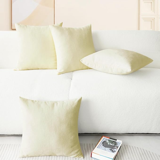 CaliTime Decorative Couch Throw Pillow Covers 18 X 18 Inches Beige