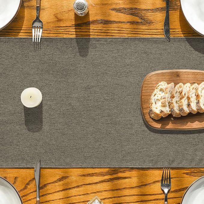 Artoid Mode Coffee Brown Table Runner, Seasonal Fall Washable Kitchen Dining Table Decoration for Home Party Decor 13x90 Inch