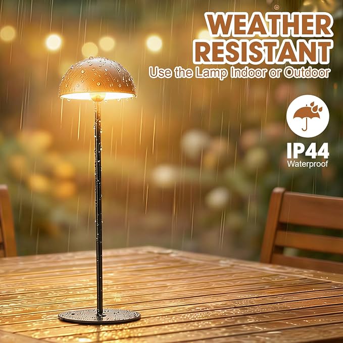 Cordless Rechargeable Table Lamps, Dimmable Touch, Type-C, 2 Pack