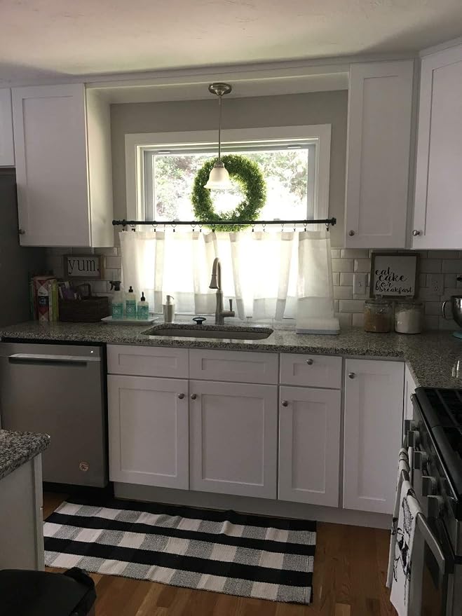 LEVINIS Black and White Doormat Farmhouse- Durable and Washable Cotton Farmhouse Layered Doormats Outdoor Buffalo Plaid Rugs for Porch/Kitchen/Entry Way/Laundry Room/Bathroom 51.2''x23.6''