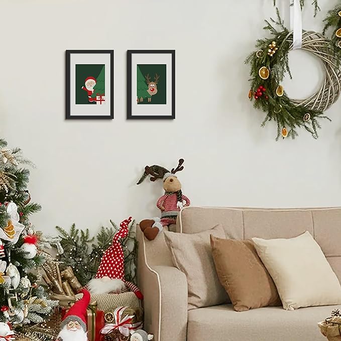 upsimples 8x12 Picture Frame, Gallery Wall Frames Set of 5, Black | Photo Frame Collage Wall Decor, 6x8 Picture Frame with Mat for Family, Baby, Hallway, Christmas