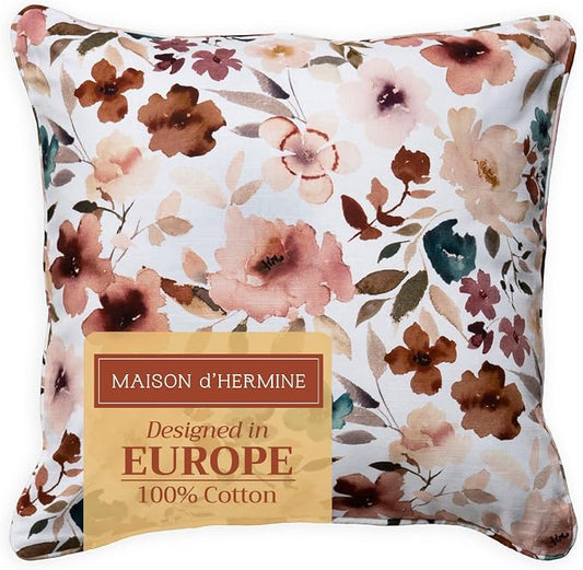 Maison d' Hermine Throw Pillow Covers 100% Cotton (18" x 18" - Pack of 1)
