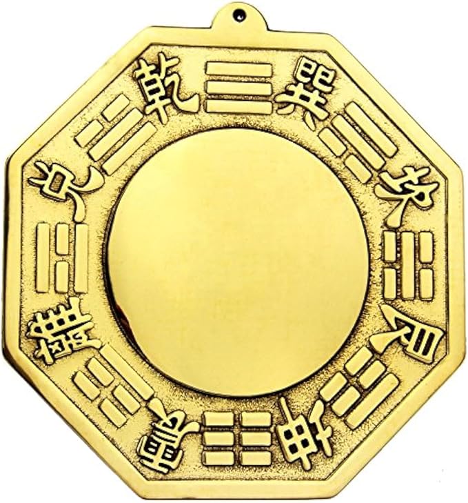 FUNSXBUG Chinese Feng Shui Brass Convex Bagua Mirror Fengshui ba gua Mirrors 4.5 inch