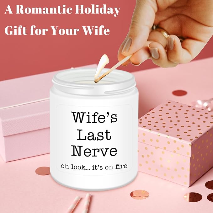 Homsolver Gifts for Wife from Husband, Funny Birthday, Mothers Fathers Day, Christmas, Anniversary, Valentines, Romantic Lavender Scented Candles