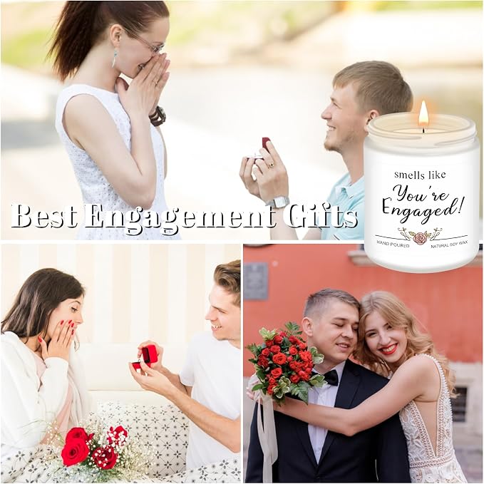 Homsolver Engagement Gifts for Couples, Gift for Newly Engaged Couples, Gifts for Women Her,Bride, Party Gift, Engaged Scented Candles
