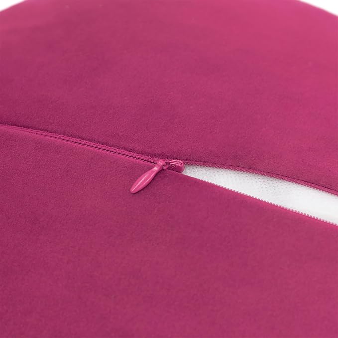 JWH Flower Throw Pillow Cover Decorative Round Pillow Case Floral Cushion for Bed Sofa Couch Car Decor 14 Inches Magenta