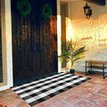 LEVINIS Buffalo Check Rug - Black and White Plaid Door Mat Outdoor - Farmhouse Rugs for Front Porch/Kitchen/Bathroom- Large Layered Welcome Doormats, 59''x35.4''