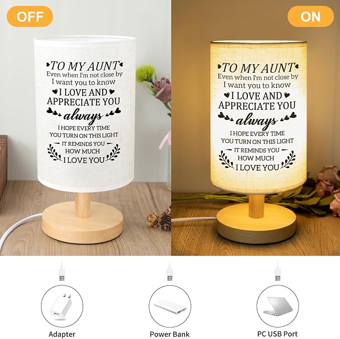 Gifts for Aunt from Niece, Aunt Birthday Gifts Table Lamp