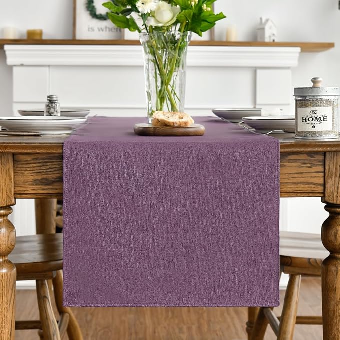Artoid Mode Purple Table Runner, Seasonal Summer Washable Kitchen Dining Table Decoration for Home Party Decor 13x108 Inch