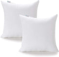 Acanva 16 x 16 Premium Polyester Stuffer Square Form Sham Throw Pillow Inserts, 16"-2P, White