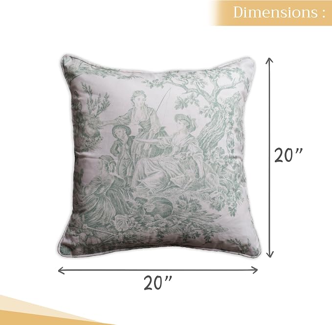 Maison d' Hermine Throw Pillow Covers 100% Cotton (20" x 20" - Pack of 1)