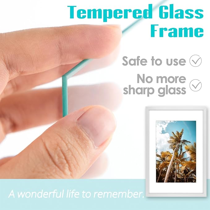 Frametory 16x24 White Picture Frame with Real Glass Mat for 12x18