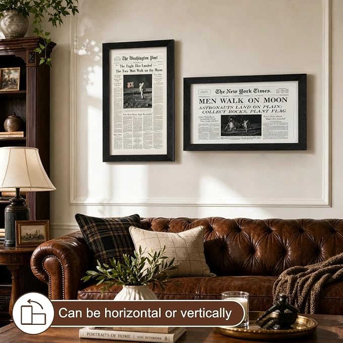 11x22 Up to 13x24 Newspaper Frame,Black,Engineered Wood,Plexiglass