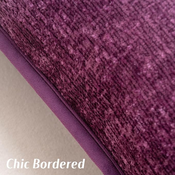 FUTEI Pack of 2 Chenille Soft Throw Pillow Covers 20x20 Inch, Purple