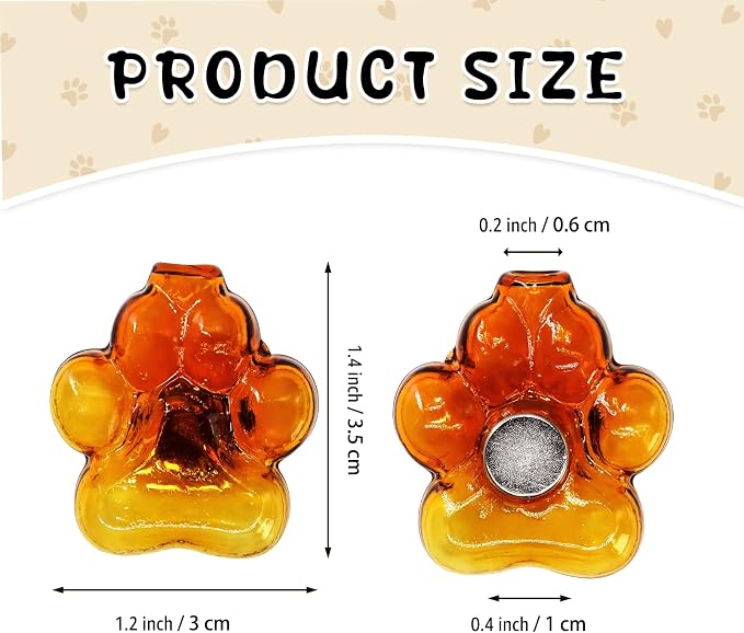 Nuvretk 2PCS Cat Whisker Holder, Cat Paw Glass Fridge Magnet Vase | Cat Paw Glass Design; Cat Whisker Keepsake Holder; Mini Magnetic Fridge Vase; Flower Display & Pet Memory Décor
