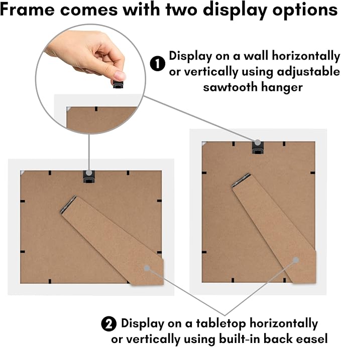 Americanflat 4x6 Double Picture Frame - Engineered Wood - White