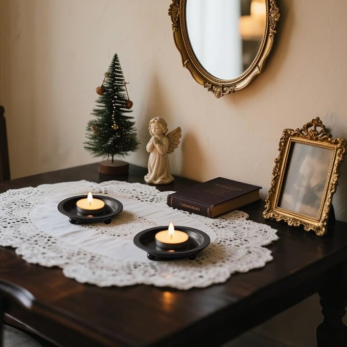 Candle Holder, Round Tray for up to 2.8 Inch Pillar & Ball Candles
