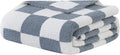 bearberry Soft Plush Throw Blanket for Couch, Cozy Warm & Lightweight | Knitted Fluffy Checkered Comfort Home Decor Gift for Women Mom Her, Sofa Chair Bed, 60x80in, Charcoal Grey