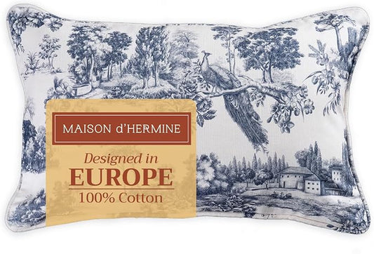 Maison d' Hermine Throw Pillow Covers 100% Cotton (12" x 20" - Pack of 1)