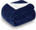 SOCHOW Sherpa Fleece Throw Blanket, Double-Sided Super Soft Luxurious Plush Blanket Twin Size, Navy Blue(60/inch X80/'') | Double-Sided Super Soft Luxurious Plush Blanket Twin Size