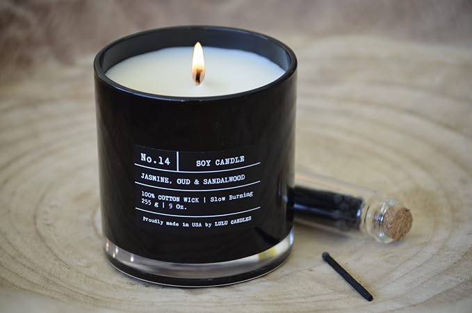Lulu Candles | After Dark - Teak & Mahogany | Luxury Scented Soy Jar Candle | Hand Poured in The USA | Highly Scented Candles for Home Fragrance & Decor (9 Oz.)