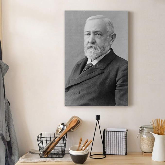 Renditions Gallery Benjamin Harrison Presidental Portrait Wall Art, Premium Gallery Wrapped Canvas Decor, Ready to Hang, 60 in H x 40 in W, Made in America Print