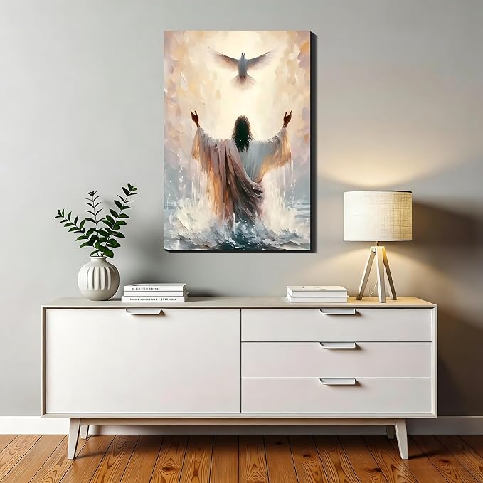 Jesus Dove Inspiring Wall Art, Freedom Picture Posters Prints Wrapped Canvas Wall Decor Artwork Painting for Bedroom, Living Room,Bathroom, Bar, Office Classic Home Decoration