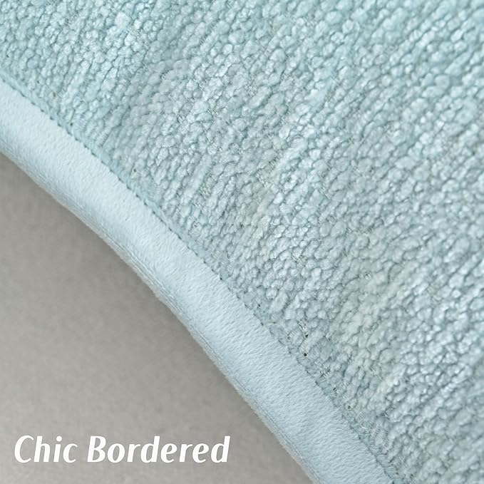 FUTEI Pack of 2 Chenille Soft Throw Pillow Covers 22x22 Inch, Light Blue